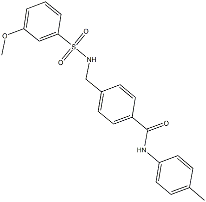 4-({[(3-methoxyphenyl)sulfonyl]amino}methyl)-N-(4-methylphenyl)benzamide 化学構造式