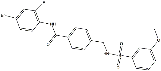 N-(4-bromo-2-fluorophenyl)-4-({[(3-methoxyphenyl)sulfonyl]amino}methyl)benzamide,690245-56-8,结构式