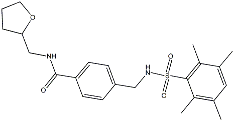 N-(tetrahydro-2-furanylmethyl)-4-({[(2,3,5,6-tetramethylphenyl)sulfonyl]amino}methyl)benzamide,690245-83-1,结构式