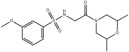 N-[2-(2,6-dimethyl-4-morpholinyl)-2-oxoethyl]-3-methoxybenzenesulfonamide Struktur