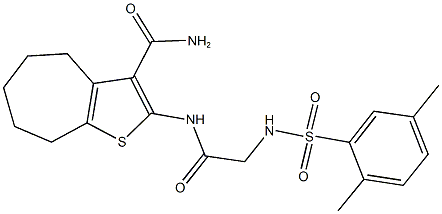 690246-06-1 2-[({[(2,5-dimethylphenyl)sulfonyl]amino}acetyl)amino]-5,6,7,8-tetrahydro-4H-cyclohepta[b]thiophene-3-carboxamide