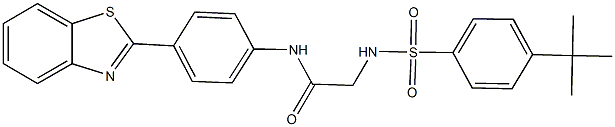 N-[4-(1,3-benzothiazol-2-yl)phenyl]-2-{[(4-tert-butylphenyl)sulfonyl]amino}acetamide Struktur
