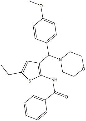 N-{5-ethyl-3-[(4-methoxyphenyl)(4-morpholinyl)methyl]-2-thienyl}benzamide Structure