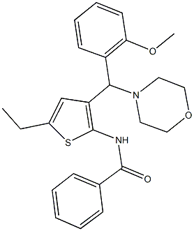 N-{5-ethyl-3-[(2-methoxyphenyl)(4-morpholinyl)methyl]-2-thienyl}benzamide Structure