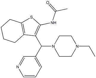 690640-73-4 N-{3-[(4-ethyl-1-piperazinyl)(3-pyridinyl)methyl]-4,5,6,7-tetrahydro-1-benzothien-2-yl}acetamide