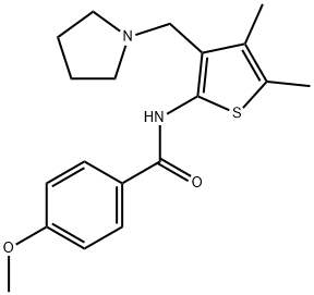 N-[4,5-dimethyl-3-(1-pyrrolidinylmethyl)-2-thienyl]-4-methoxybenzamide 结构式