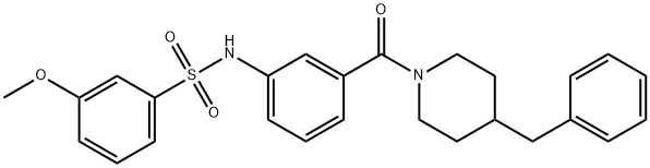 N-{3-[(4-benzyl-1-piperidinyl)carbonyl]phenyl}-3-methoxybenzenesulfonamide Struktur