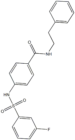 4-{[(3-fluorophenyl)sulfonyl]amino}-N-(2-phenylethyl)benzamide,690643-45-9,结构式