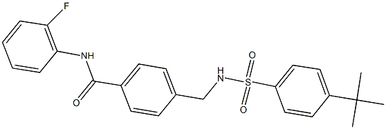 4-({[(4-tert-butylphenyl)sulfonyl]amino}methyl)-N-(2-fluorophenyl)benzamide,690644-09-8,结构式