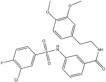 3-{[(3-chloro-4-fluorophenyl)sulfonyl]amino}-N-[2-(3,4-dimethoxyphenyl)ethyl]benzamide|