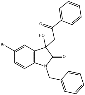 1-benzyl-5-bromo-3-hydroxy-3-(2-oxo-2-phenylethyl)-1,3-dihydro-2H-indol-2-one,690671-65-9,结构式