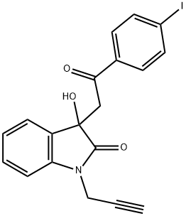 3-hydroxy-3-[2-(4-iodophenyl)-2-oxoethyl]-1-(2-propynyl)-1,3-dihydro-2H-indol-2-one Structure