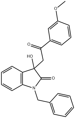 1-benzyl-3-hydroxy-3-[2-(3-methoxyphenyl)-2-oxoethyl]-1,3-dihydro-2H-indol-2-one,690689-39-5,结构式
