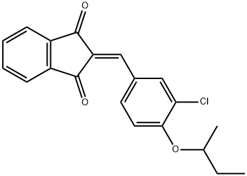 2-(4-sec-butoxy-3-chlorobenzylidene)-1H-indene-1,3(2H)-dione Struktur