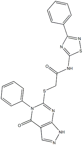 2-[(4-oxo-5-phenyl-4,5-dihydro-1H-pyrazolo[3,4-d]pyrimidin-6-yl)sulfanyl]-N-(3-phenyl-1,2,4-thiadiazol-5-yl)acetamide Structure