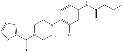 N-{3-chloro-4-[4-(2-thienylcarbonyl)-1-piperazinyl]phenyl}butanamide Structure