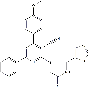 2-{[3-cyano-4-(4-methoxyphenyl)-6-phenyl-2-pyridinyl]sulfanyl}-N-(2-furylmethyl)acetamide,690960-73-7,结构式