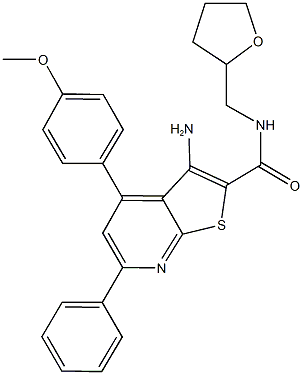 3-amino-4-(4-methoxyphenyl)-6-phenyl-N-(tetrahydro-2-furanylmethyl)thieno[2,3-b]pyridine-2-carboxamide Structure