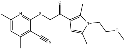 2-({2-[1-(2-methoxyethyl)-2,5-dimethyl-1H-pyrrol-3-yl]-2-oxoethyl}sulfanyl)-4,6-dimethylnicotinonitrile,690961-43-4,结构式