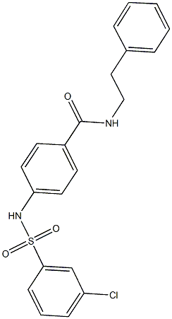 4-{[(3-chlorophenyl)sulfonyl]amino}-N-(2-phenylethyl)benzamide,690962-31-3,结构式