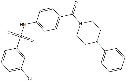 3-chloro-N-{4-[(4-phenyl-1-piperazinyl)carbonyl]phenyl}benzenesulfonamide Structure