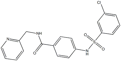 4-{[(3-chlorophenyl)sulfonyl]amino}-N-(2-pyridinylmethyl)benzamide,690962-39-1,结构式