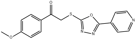 1-(4-methoxyphenyl)-2-{[5-(4-pyridinyl)-1,3,4-oxadiazol-2-yl]thio}ethanone Structure