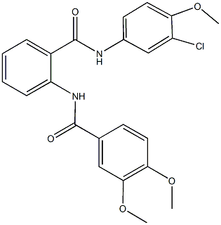N-{2-[(3-chloro-4-methoxyanilino)carbonyl]phenyl}-3,4-dimethoxybenzamide 结构式