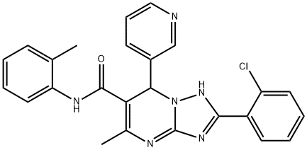 2-(2-chlorophenyl)-5-methyl-N-(2-methylphenyl)-7-(3-pyridinyl)-4,7-dihydro[1,2,4]triazolo[1,5-a]pyrimidine-6-carboxamide 结构式