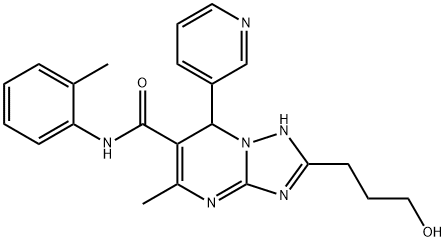 2-(3-hydroxypropyl)-5-methyl-N-(2-methylphenyl)-7-(3-pyridinyl)-4,7-dihydro[1,2,4]triazolo[1,5-a]pyrimidine-6-carboxamide,691370-57-7,结构式