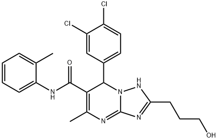 7-(3,4-dichlorophenyl)-2-(3-hydroxypropyl)-5-methyl-N-(2-methylphenyl)-4,7-dihydro[1,2,4]triazolo[1,5-a]pyrimidine-6-carboxamide Struktur