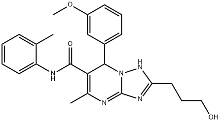 2-(3-hydroxypropyl)-7-(3-methoxyphenyl)-5-methyl-N-(2-methylphenyl)-4,7-dihydro[1,2,4]triazolo[1,5-a]pyrimidine-6-carboxamide Structure