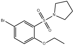 4-bromo-2-(1-pyrrolidinylsulfonyl)phenyl ethyl ether 化学構造式