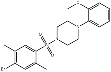 2-{4-[(4-bromo-2,5-dimethylphenyl)sulfonyl]-1-piperazinyl}phenyl methyl ether,691381-13-2,结构式