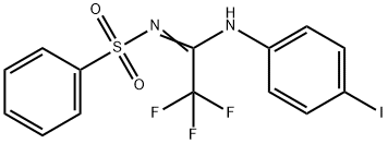 N-[2,2,2-trifluoro-N-(4-iodophenyl)ethanimidoyl]benzenesulfonamide Structure