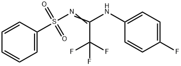 N-[2,2,2-trifluoro-N-(4-fluorophenyl)ethanimidoyl]benzenesulfonamide Struktur