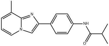 2-methyl-N-[4-(8-methylimidazo[1,2-a]pyridin-2-yl)phenyl]propanamide Struktur