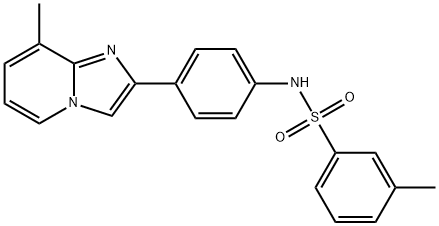 3-methyl-N-[4-(8-methylimidazo[1,2-a]pyridin-2-yl)phenyl]benzenesulfonamide 结构式