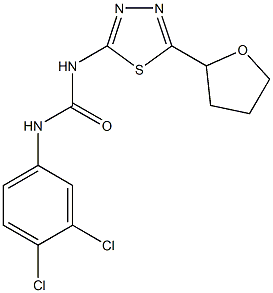 N-(3,4-dichlorophenyl)-N'-(5-tetrahydro-2-furanyl-1,3,4-thiadiazol-2-yl)urea Structure