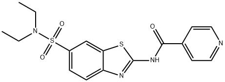 N-{6-[(diethylamino)sulfonyl]-1,3-benzothiazol-2-yl}isonicotinamide 结构式