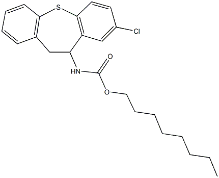 octyl 8-chloro-10,11-dihydrodibenzo[b,f]thiepin-10-ylcarbamate,69206-90-2,结构式