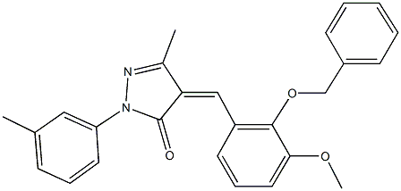 4-[2-(benzyloxy)-3-methoxybenzylidene]-5-methyl-2-(3-methylphenyl)-2,4-dihydro-3H-pyrazol-3-one 结构式
