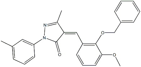 4-[2-(benzyloxy)-3-methoxybenzylidene]-5-methyl-2-(3-methylphenyl)-2,4-dihydro-3H-pyrazol-3-one Structure