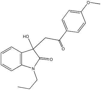 3-hydroxy-3-[2-(4-methoxyphenyl)-2-oxoethyl]-1-propyl-1,3-dihydro-2H-indol-2-one,692284-76-7,结构式