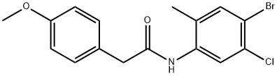 N-(4-bromo-5-chloro-2-methylphenyl)-2-(4-methoxyphenyl)acetamide,692286-94-5,结构式