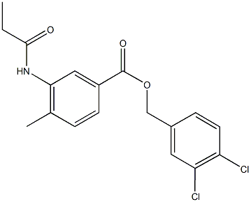 3,4-dichlorobenzyl 4-methyl-3-(propionylamino)benzoate,692289-64-8,结构式