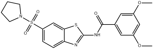 3,5-dimethoxy-N-[6-(1-pyrrolidinylsulfonyl)-1,3-benzothiazol-2-yl]benzamide Structure