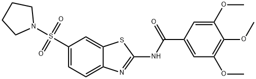 3,4,5-trimethoxy-N-[6-(1-pyrrolidinylsulfonyl)-1,3-benzothiazol-2-yl]benzamide|