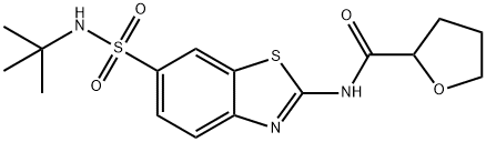 N-{6-[(tert-butylamino)sulfonyl]-1,3-benzothiazol-2-yl}tetrahydro-2-furancarboxamide,692746-08-0,结构式