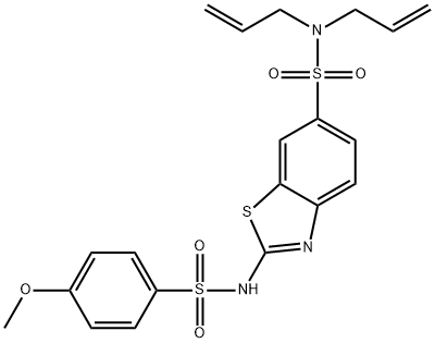 N,N-diallyl-2-{[(4-methoxyphenyl)sulfonyl]amino}-1,3-benzothiazole-6-sulfonamide 结构式